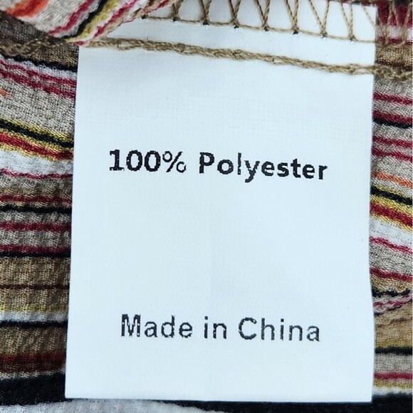 Agnes Orinda Dress Plus Size 3X Colorful Stripes Ruffle Boho Office Work Career - Picture 8 of 9